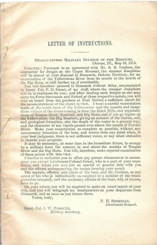 INDIAN WARS U.  S.  ARMY REPORT ON THE YELLOWSTONE RIVER EXPEDITION 1875 2
