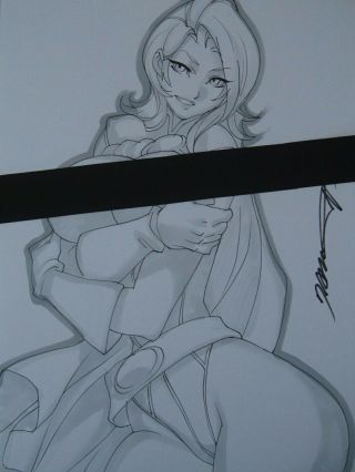 Powergirl Power Girl Sexy Busty Sketch Pinup - Daikon Art