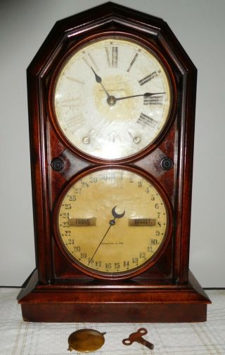 Seth Thomas " Parlor Calendar No.  5 " Double Dial - Circa 1876 Clock