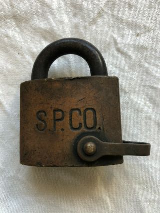 Vintage Southern Pacific S.  P.  Co.  Railroad Brass Lock - Eagle Lock Co.