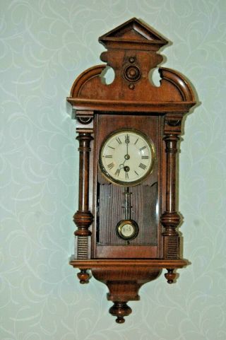 Antique Junghans Wall Clock With Key And Pendulum.