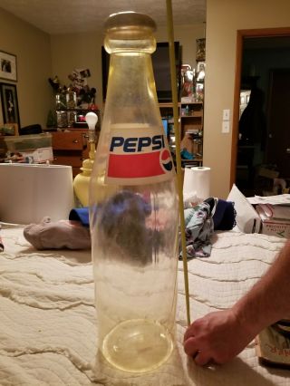 Vintage The Giant Plastic Pepsi Twist Swirl Bottle Bank With Cap 1995