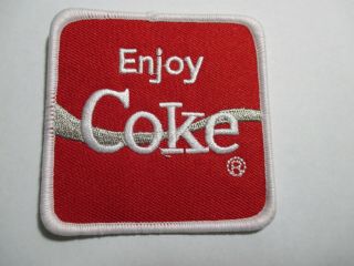 Enjoy Coke Patch,  Embroidered,  Vintage,  Nos 2 3/4 X 2 3/4 Inches