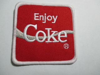 Enjoy COKE Patch,  Embroidered,  Vintage,  NOS 2 3/4 X 2 3/4 INCHES 2