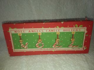Vintage Holt Howard Style pixie NOEL candleholders box 2
