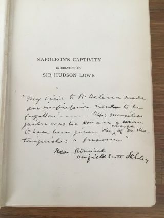 Us Navy Rear Admiral Winfield Scott Schley Inscribed Book - Napoleon 