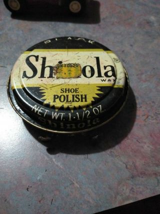 Vintage SHINOLA Shoe Wax Polish TIN Black 2