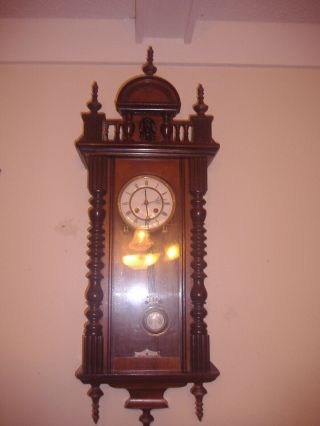 Antique Ra German Wall Clock Vienna Regulator 1870 