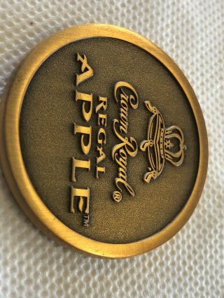 1 Crown Royal Apple Whisky Token Thick Bronze Brass Coin In Bag