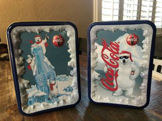 Two Vintage Coca Cola Tins With Polar Bear Design