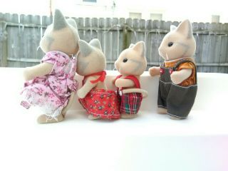 Calico critters Sylvania families Vintage Catwood Family Rare 3