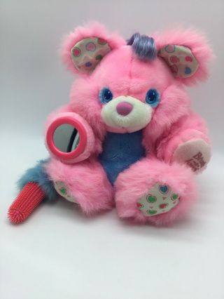 Vintage 1987 Brush A Loves Plush Bear Pink Beauty Berry Tcfc Tyco 80s