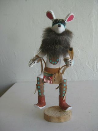 Vtg Navajo Hopi Native American Indian Warrior Mouse Kachina Doll Artist Signed