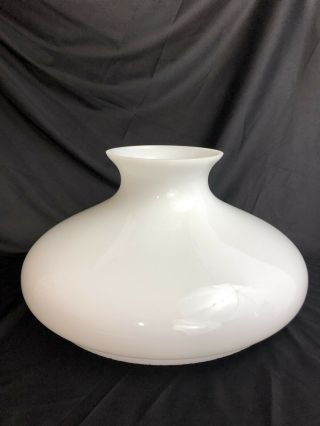 Vtg White Milk Glass Lamp Shade Tam - O - Shanter Student Oil Aladdin Hurricane 12 "