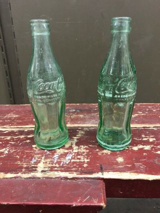 2 Old Coca Cola 6 Oz Glass Bottles Louisville Kentucky And Lexington Kentuckey