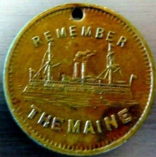 1898 Remember The Maine Cuba Must Be Medal Spanish American War Token 2