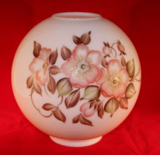 Vintage Gone With The Wind Globe Lamp Shade Hand Painted Pink Dogwood Flowers