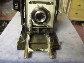 Vintage Graflex Speed Graphic 4x5 Camera Kodak Ektar 127mm 4.  7 Lens,