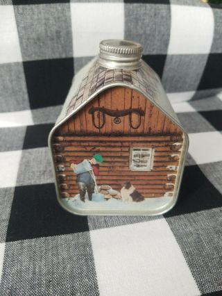 Vintage Absolutely Pure Maple Syrup 16.  9 Oz.  Log Cabin Tin Metal Can