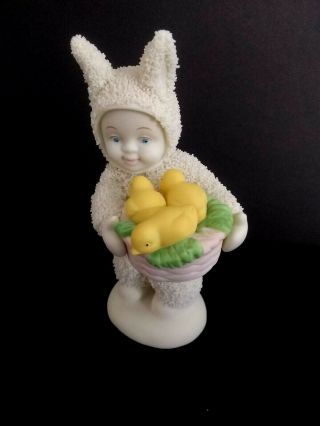 Dept 56 " A Basket Of Joy " Child With Chicks Figurine Snowbabies/snowbunnies Euc