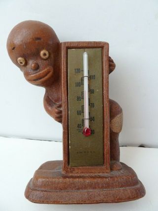 Black Americana " Diaper Dan " Black Sambo Thermometer Rare 1st Generation L@@k