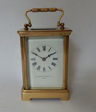 Sir John Bennett French 19th.  Century Brass Carriage Clock 3025