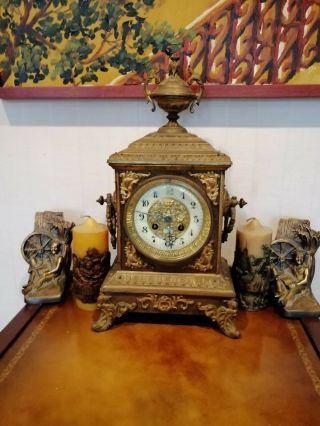 Antique French Mantle Clock Rare &