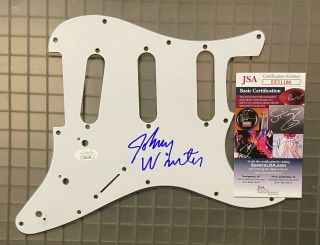 Johnny Winter Johnny Winter Group Signed Autograph Strat Guitar Pickguard Jsa