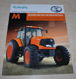 Kubota M100x M110x M126x M135x Diesel Tractor Japanese Brochure Prospekt