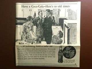 Rare 1944 Canada Ad Coke Coca Cola Wwii Royal Canadian Air Force Rcaf