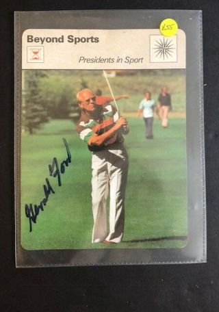 President Gerald Ford - Signed Golf Card - Rare Golf Collectible