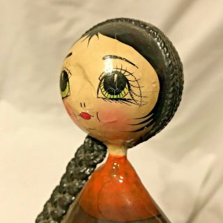 Vintage SerMel Tonala Mexican Folk Art Mid Century Paper Mache Doll Bustamante 3