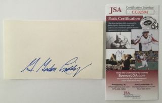 G.  Gordon Liddy Signed Autographed 3x5 Card Jsa Certified Watergate