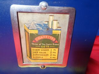 Antique 1 Cent CIGARETTE Trade Stimulator GUMBALL / CANDY MACHINE 2