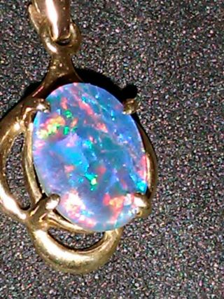 Vintage 9ct Gold Fire Opal Pendant.