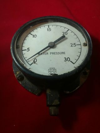 Antique Vintage Steam Punk Us Gauge Co Ny Water Pressure Meter Usa Made Brass