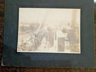 Spanish American War Era Photograph Soldiers On Ship Docked Calvary Early 1900
