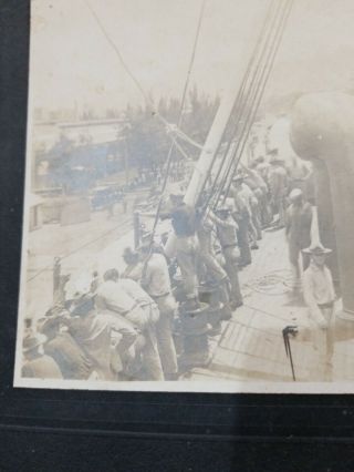 Spanish American War Era Photograph Soldiers on Ship Docked Calvary Early 1900 3