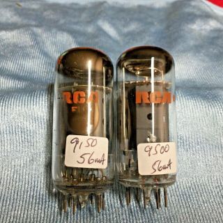 Vintage Pair Rca 7868 Vacuum Tubes Very Strong & Matched Top & Side Getters