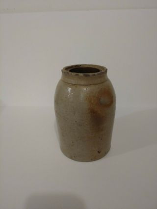 Antique Stoneware Small Canning Jar Crock 8 "