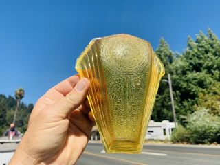 Rare antique 1920 ' s Amber glass Art Deco Slip Shade for Chandelier or Sconce 2