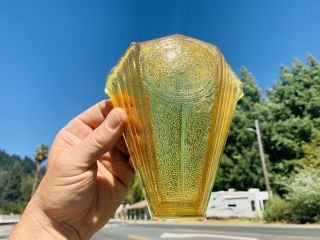 Rare antique 1920 ' s Amber glass Art Deco Slip Shade for Chandelier or Sconce 3