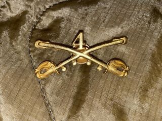 Us Army 4th Cavalry Regiment Cap Badge Screw Back Spanish American War Pre Ww1
