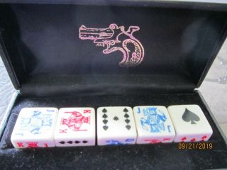 Vintage Hungry Five Chips Of Poker Flats Poker Dice In Case Ohio Game
