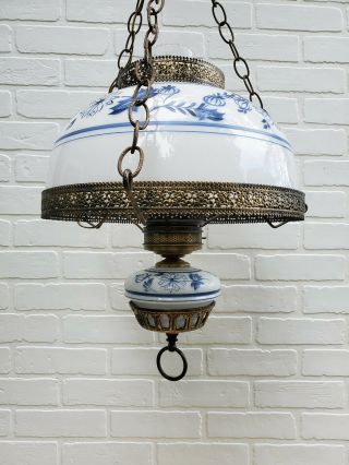 Vintage Hurricane Hanging Ceiling lamp GWTW Hand Painted Chandelier Light 2