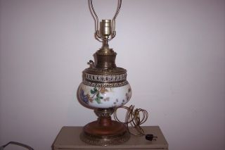 Bradley And Hubbard Oil Lamp Converted To Electric Dated & Signed 9/31/1888