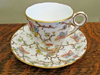 Royal Stafford England Bone China Demitasse Cup & Saucer,  Butterfly Chintz