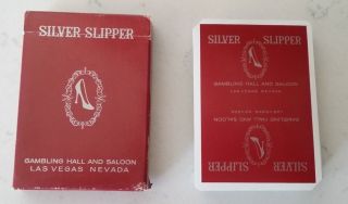 Rare Vintage Las Vegas Silver Slipper Casino Red Playing Cards Complete