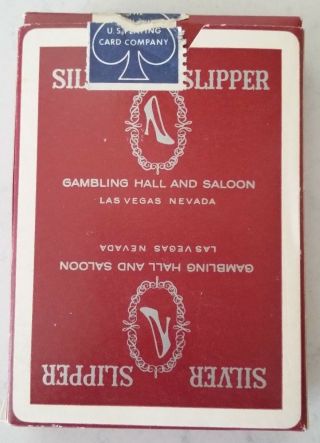 RARE Vintage Las Vegas Silver Slipper Casino RED Playing Cards Complete 3