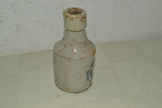 Antique COT Vulcanizing Fluid TINGLEY RAHWAY NJ Stoneware Pottery SIGNED BOTTLE 3